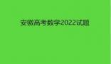 安徽高考數(shù)學(xué)2022試題真題點評解析(附答案和Word文字版最新）