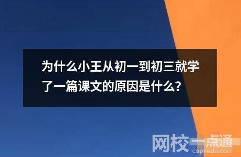 為什么小王從初一到初三就學了一篇課文的原因是什么？