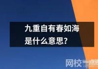 九重自有春如海是什么意思？