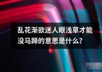 亂花漸欲迷人眼淺草才能沒馬蹄的意思是什么？