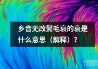 鄉(xiāng)音無改鬢毛衰的衰是什么意思（解釋）？