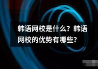 韓語(yǔ)網(wǎng)校是什么？韓語(yǔ)網(wǎng)校的優(yōu)勢(shì)有哪些？