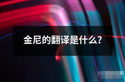 金尼的翻譯是什么？