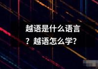 越語是什么語言？越語怎么學？