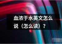 血濃于水英文怎么說（怎么讀）？