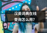 漢英詞典在線查詢怎么用？