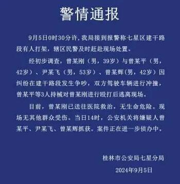 廣西4男子街頭開車互撞持械打架 實在太嚇人了