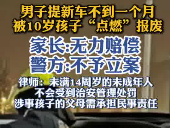 男子提車不到1個月就被孩子點燃 實在太崩潰了